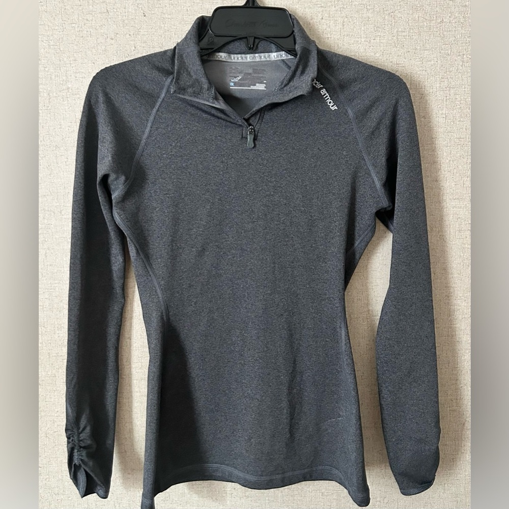 Under Armour Dark Gray Quarter-Zip Performance Hoodie - Picture 2 of 4